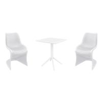 Bloom Bistro Set with Sky 24" Square Folding Table White S048114-WHI-