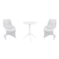 Bloom Bistro Set with Sky 24" Round Folding Table White S048121-WHI