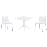 Vita Dining Set with Sky 31" Square Table White S049106-WHI