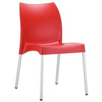 Vita Conversation Set with Sky 24" Side Table Red S049109-RED - 1