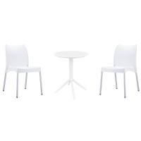 Vita Bistro Set with Sky 24" Round Folding Table White S049121-WHI