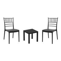 Josephine Conversation Set with Ocean Side Table Black S050066-BLA