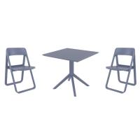 Dream Dining Set with Sky 31" Square Table Dark Gray S079106-DGR