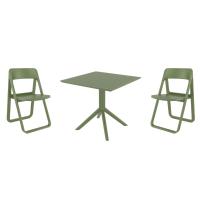 Dream Dining Set with Sky 31" Square Table Olive Green S079106-OLG-