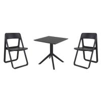 Dream Dining Set with Sky 27" Square Table Black S079108-BLA