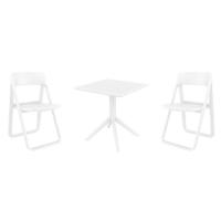 Dream Dining Set with Sky 27" Square Table White S079108-WHI-