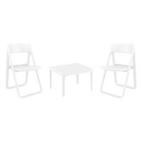 Dream Conversation Set with Sky 24" Side Table White S079109-WHI