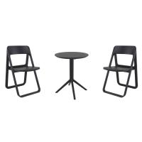 Dream Bistro Set with Sky 24" Round Folding Table Black S079121-BLA