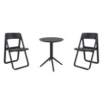 Dream Bistro Set with Sky 24" Round Folding Table Black S079121-BLA