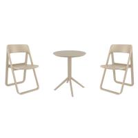 Dream Bistro Set with Sky 24" Round Folding Table Taupe S079121-DVR-