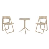 Dream Bistro Set with Sky 24" Round Folding Table Taupe S079121-DVR