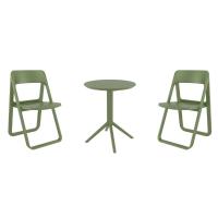 Dream Bistro Set with Sky 24" Round Folding Table Olive Green S079121-OLG-