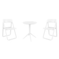 Dream Bistro Set with Sky 24" Round Folding Table White S079121-WHI-