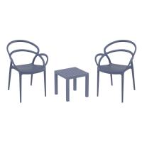 Mila Conversation Set with Ocean Side Table Dark Gray S085066-DGR