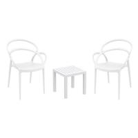 Mila Conversation Set with Ocean Side Table White S085066-WHI