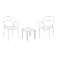 Mila Conversation Set with Ocean Side Table White S085066-WHI