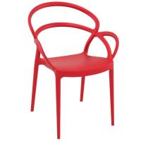 Mila Conversation Set with Sky 24" Side Table Red S085109-RED - 1