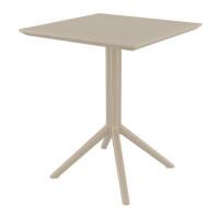 Mila Bistro Set with Sky 24" Square Folding Table Taupe S085114-DVR - 2