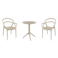 Mila Bistro Set with Sky 24" Round Folding Table Taupe S085121-DVR