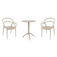 Mila Bistro Set with Octopus 24" Round Table Taupe S085160-DVR