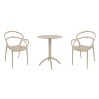 Mila Bistro Set with Octopus 24" Round Table Taupe S085160-DVR