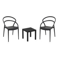 Pia Conversation Set with Ocean Side Table Black S086066-BLA