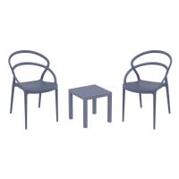 Pia Conversation Set with Ocean Side Table Dark Gray S086066-DGR