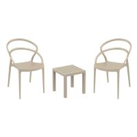 Pia Conversation Set with Ocean Side Table Taupe S086066-DVR