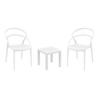 Pia Conversation Set with Ocean Side Table White S086066-WHI