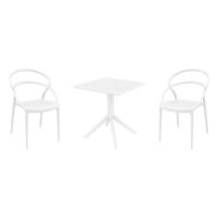 Pia Dining Set with Sky 27" Square Table White S086108-WHI