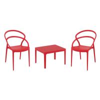 Pia Conversation Set with Sky 24" Side Table Red S086109-RED-