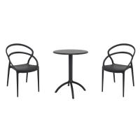 Pia Bistro Set with Octopus 24" Round Table Black S086160-BLA