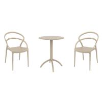 Pia Bistro Set with Octopus 24" Round Table Taupe S086160-DVR