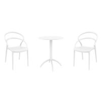 Pia Bistro Set with Octopus 24" Round Table White S086160-WHI - 1