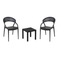 Sunset Conversation Set with Ocean Side Table Black S088066-BLA