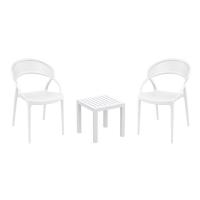 Sunset Conversation Set with Ocean Side Table White S088066-WHI