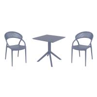 Sunset Dining Set with Sky 27" Square Table Dark Gray S088108-DGR