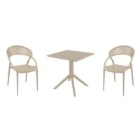 Sunset Dining Set with Sky 27" Square Table Taupe S088108-DVR