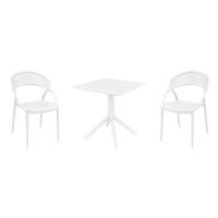 Sunset Dining Set with Sky 27" Square Table White S088108-WHI