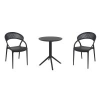 Sunset Bistro Set with Sky 24" Round Folding Table Black S088121-BLA