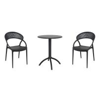 Sunset Bistro Set with Octopus 24" Round Table Black S088160-BLA-