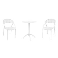 Sunset Bistro Set with Octopus 24" Round Table White S088160-WHI-