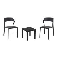 Snow Conversation Set with Ocean Side Table Black S092066-BLA