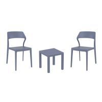 Snow Conversation Set with Ocean Side Table Dark Gray S092066-DGR