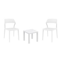 Snow Conversation Set with Ocean Side Table White S092066-WHI-
