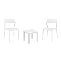 Snow Conversation Set with Ocean Side Table White S092066-WHI