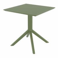 Snow Dining Set with Sky 27" Square Table Olive Green S092108-OLG - 2