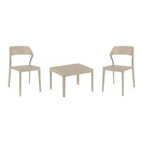 Snow Conversation Set with Sky 24" Side Table Taupe S092109-DVR-