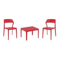 Snow Conversation Set with Sky 24" Side Table Red S092109-RED-