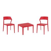 Snow Conversation Set with Sky 24" Side Table Red S092109-RED